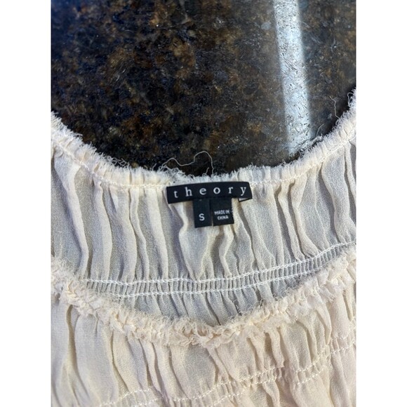 Theory Silk Tunic Moline Georgette Top Blouse Size S Like New - Picture 7 of 9
